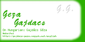geza gajdacs business card